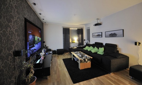 black living room