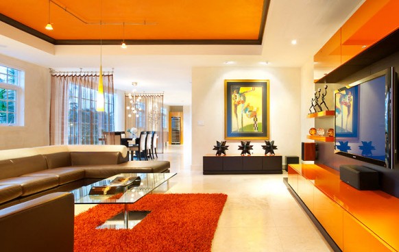 orange living room